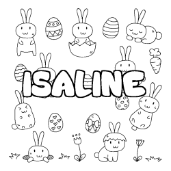 Coloración del nombre ISALINE - decorado Pascua