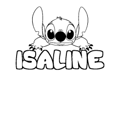 Coloración del nombre ISALINE - decorado Stitch