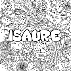 Coloración del nombre ISAURE - decorado mandala de frutas