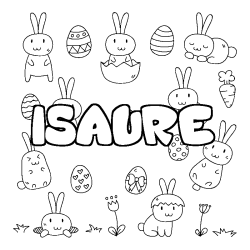 Coloración del nombre ISAURE - decorado Pascua