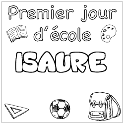 Coloración del nombre ISAURE - decorado primer día de escuela