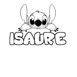 Coloración del nombre ISAURE - decorado Stitch