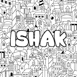 Dibujo para colorear ISHAK - decorado ciudad