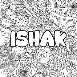 Dibujo para colorear ISHAK - decorado mandala de frutas