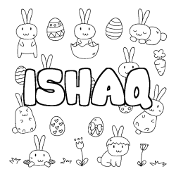 Dibujo para colorear ISHAQ - decorado Pascua