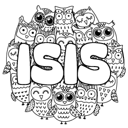 Coloración del nombre ISIS - decorado búhos