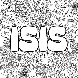 Dibujo para colorear ISIS - decorado mandala de frutas