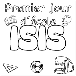 Coloración del nombre ISIS - decorado primer día de escuela