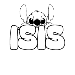 Coloración del nombre ISIS - decorado Stitch