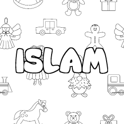 Dibujo para colorear ISLAM - decorado juguetes