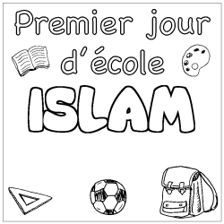 Dibujo para colorear ISLAM - decorado primer d&iacute;a de escuela