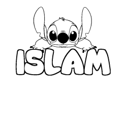 Coloración del nombre ISLAM - decorado Stitch