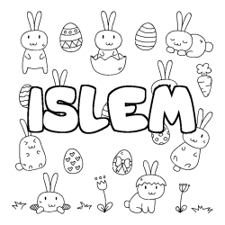 Dibujo para colorear ISLEM - decorado Pascua