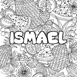 Coloración del nombre ISMAEL - decorado mandala de frutas