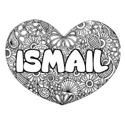 Dibujo para colorear ISMAIL - decorado mandala de coraz&oacute;n