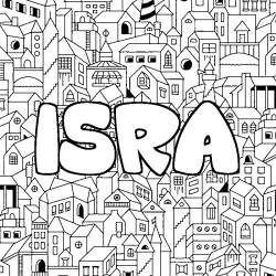 Dibujo para colorear ISRA - decorado ciudad