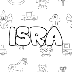 Coloración del nombre ISRA - decorado juguetes