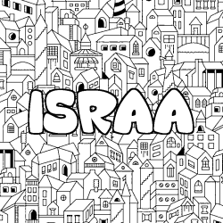 Dibujo para colorear ISRAA - decorado ciudad