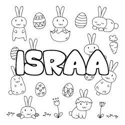 Coloración del nombre ISRAA - decorado Pascua