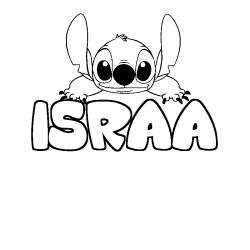 Coloración del nombre ISRAA - decorado Stitch