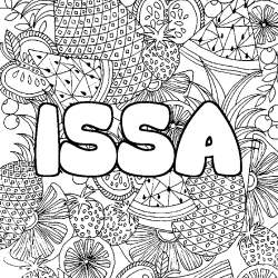 Coloración del nombre ISSA - decorado mandala de frutas