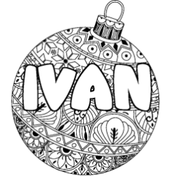 Coloración del nombre IVAN - decorado bola de Navidad