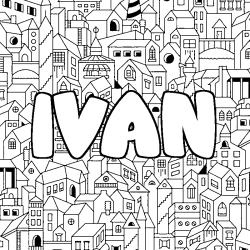 Dibujo para colorear IVAN - decorado ciudad