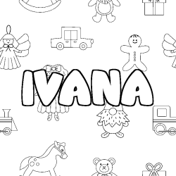 Coloración del nombre IVANA - decorado juguetes