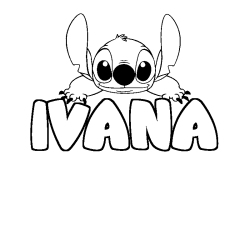 Coloración del nombre IVANA - decorado Stitch