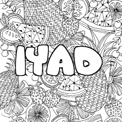 Dibujo para colorear IYAD - decorado mandala de frutas