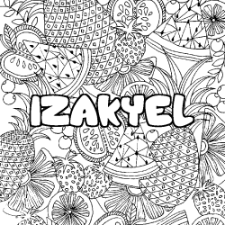 Dibujo para colorear IZAKYEL - decorado mandala de frutas