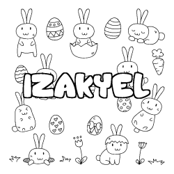 Coloración del nombre IZAKYEL - decorado Pascua