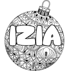 Dibujo para colorear IZIA - decorado bola de Navidad