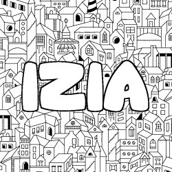 Coloración del nombre IZIA - decorado ciudad