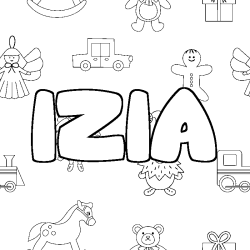 Coloración del nombre IZIA - decorado juguetes