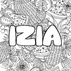 Dibujo para colorear IZIA - decorado mandala de frutas