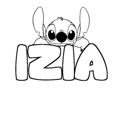 Coloración del nombre IZIA - decorado Stitch