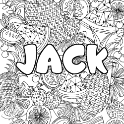 Coloración del nombre JACK - decorado mandala de frutas