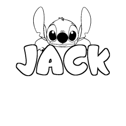 Coloración del nombre JACK - decorado Stitch