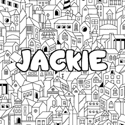 Coloración del nombre JACKIE - decorado ciudad