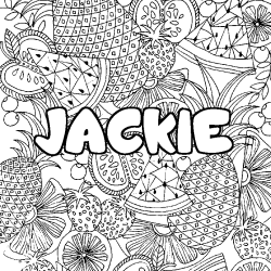 Coloración del nombre JACKIE - decorado mandala de frutas