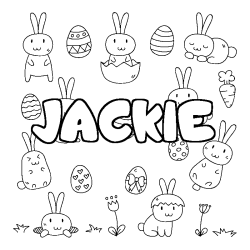 Coloración del nombre JACKIE - decorado Pascua