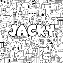 Dibujo para colorear JACKY - decorado ciudad