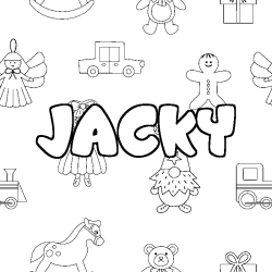 Dibujo para colorear JACKY - decorado juguetes