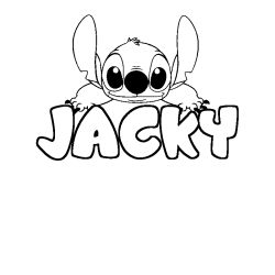 Coloración del nombre JACKY - decorado Stitch