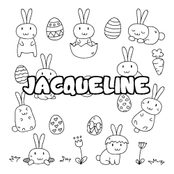 Coloración del nombre JACQUELINE - decorado Pascua