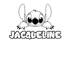 Coloración del nombre JACQUELINE - decorado Stitch