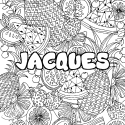 Coloración del nombre JACQUES - decorado mandala de frutas