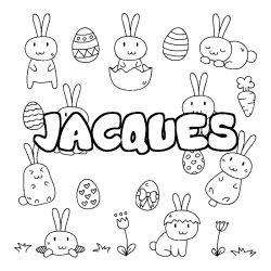 Coloración del nombre JACQUES - decorado Pascua