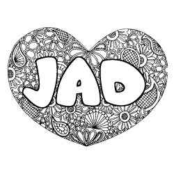 Dibujo para colorear JAD - decorado mandala de coraz&oacute;n